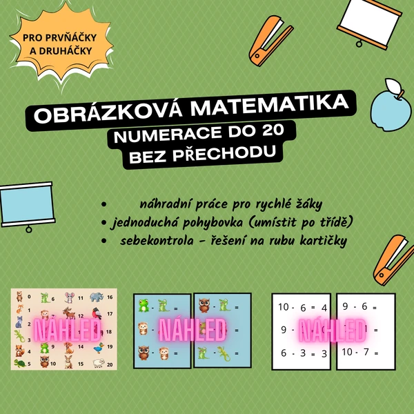 OBRÁZKOVÁ MATEMATIKA - numerace do 20 bez přechodu