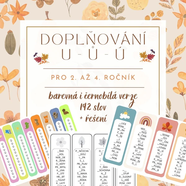 Doplňování u - ů - ú