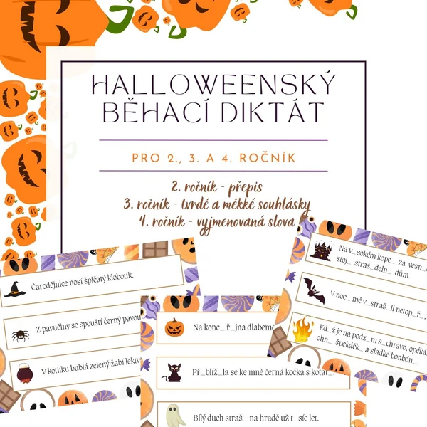 Halloweenský běhací diktát