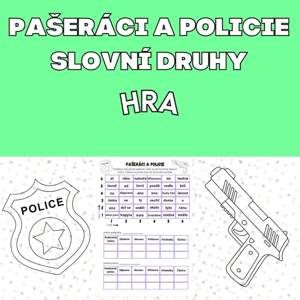Pašeráci a policie - slovní druhy