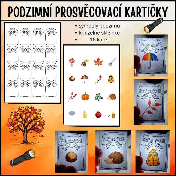 Podzimní prosvěcovací kartičky