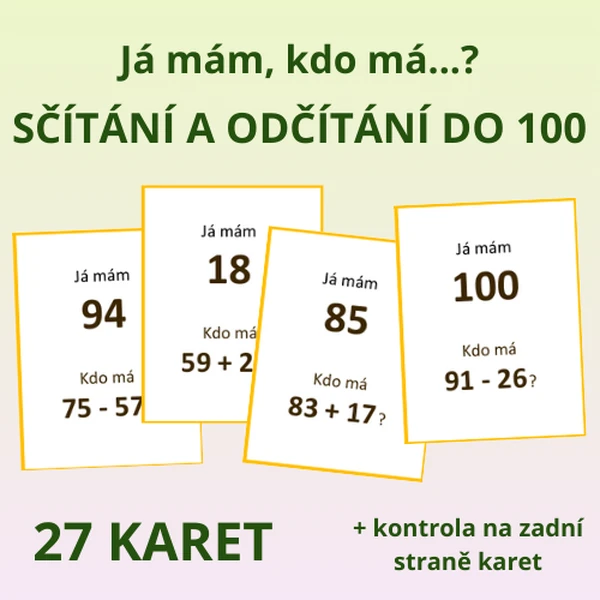 Já mám, kdo má…? – Sčítání a odčítání do 100