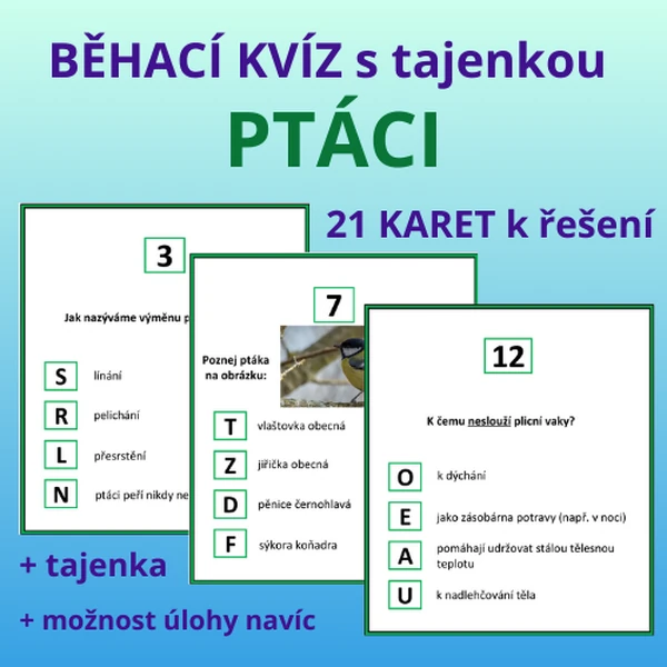 BĚHACÍ KVÍZ s tajenkou – PTÁCI