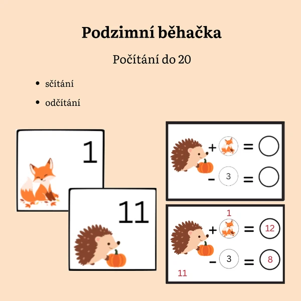 Podzimní běhačka - počítání do 20