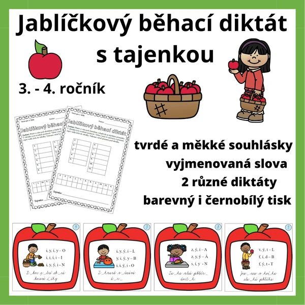 Jablíčkový běhací diktát s tajenkou