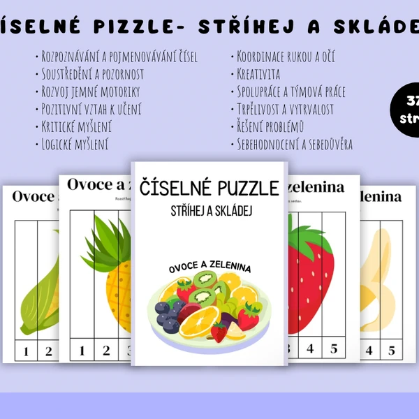 Číselné puzzle - stříhej a skládej 