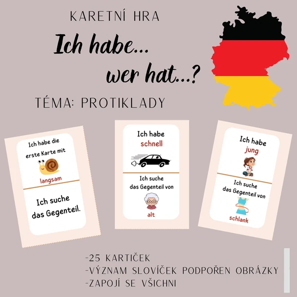 Gegenteile (karetní hra "Ich habe..., wer hat...?"
