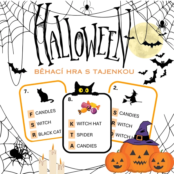 Halloween - běhací hra s tajenkou