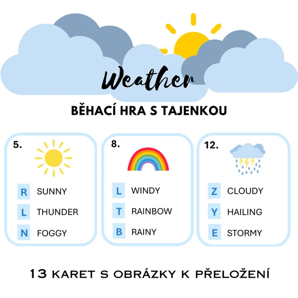 Weather - běhací hra s tajenkou