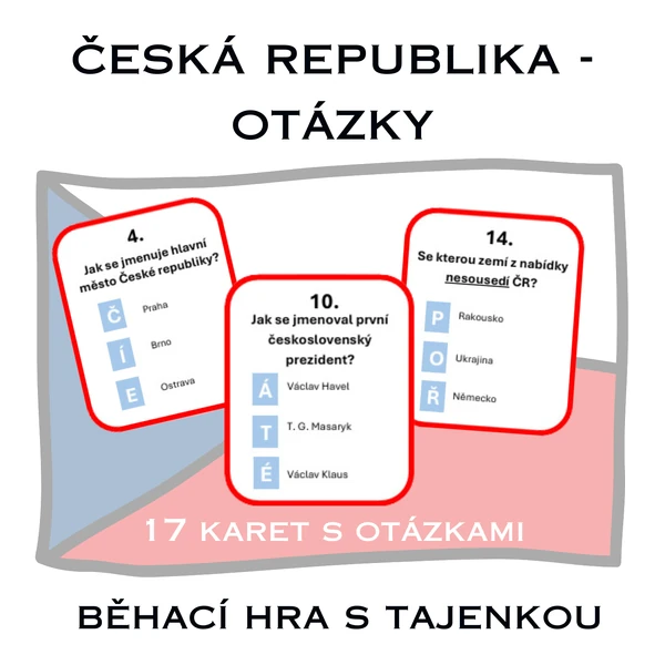 Česká republika - otázky - běhací hra s tajenkou