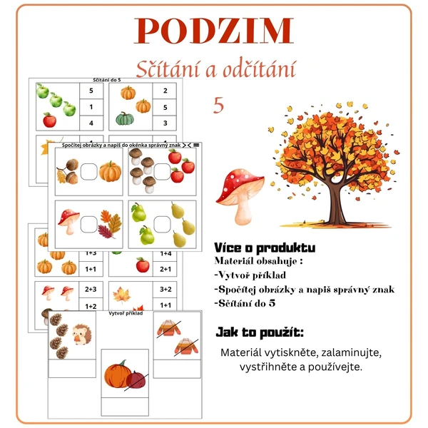 Sčítání a odčítání 5- Podzim