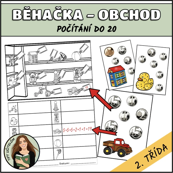 Běhačka - obchod, počítání do 20