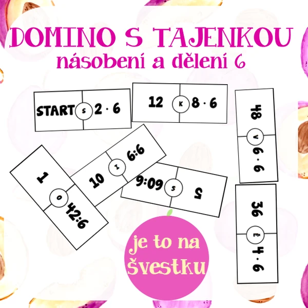 Domino s tajenkou - násobilka 6