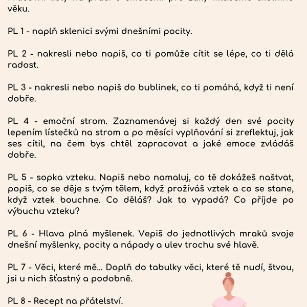 Mindfulness pracovní listy emoce