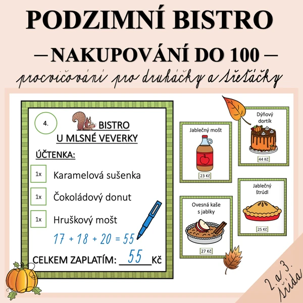 PODZIMNÍ BISTRO - NÁKUPY, POČÍTÁNÍ PENĚZ DO 100