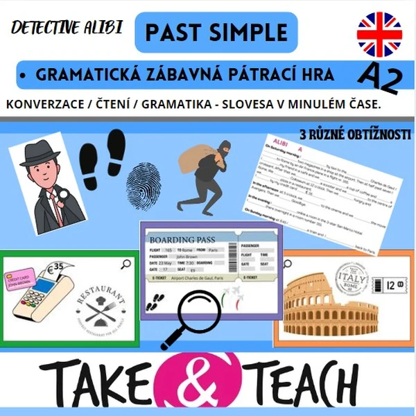 PAST SIMPLE - ZÁBAVNÁ PÁTRACÍ GRAMATICKÁ HRA