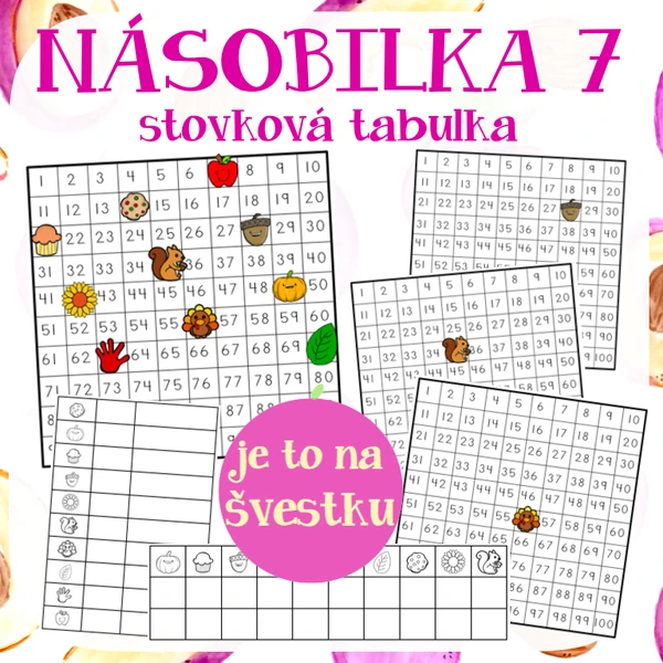 Násobilka 7 - stovková tabulka