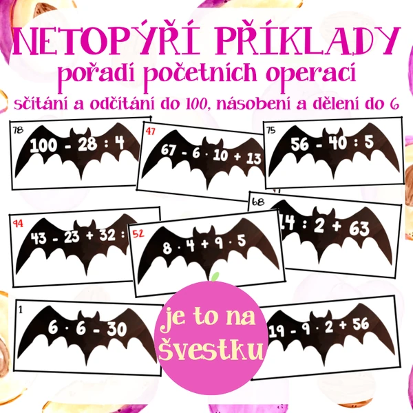 Netopýří počítání - pořadí početních operací