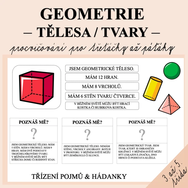 GEOMETRICKÉ TVARY A TĚLESA