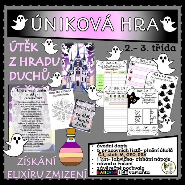 ÚTĚK Z HRADU DUCHŮ- ÚNIKOVÁ HRA PRO 2.- 3. TŘÍDU