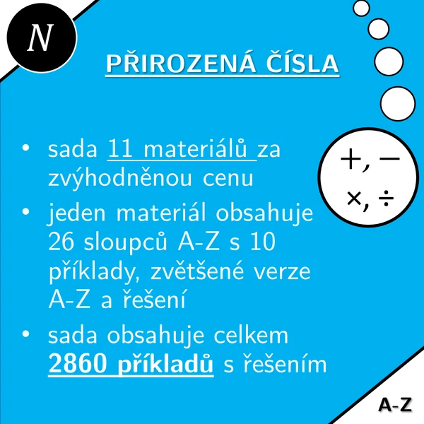 Přirozená čísla | matematika | zvýhodněná sada
