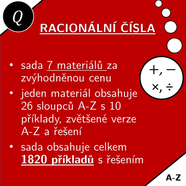 Racionální čísla | matematika | zvýhodněná sada