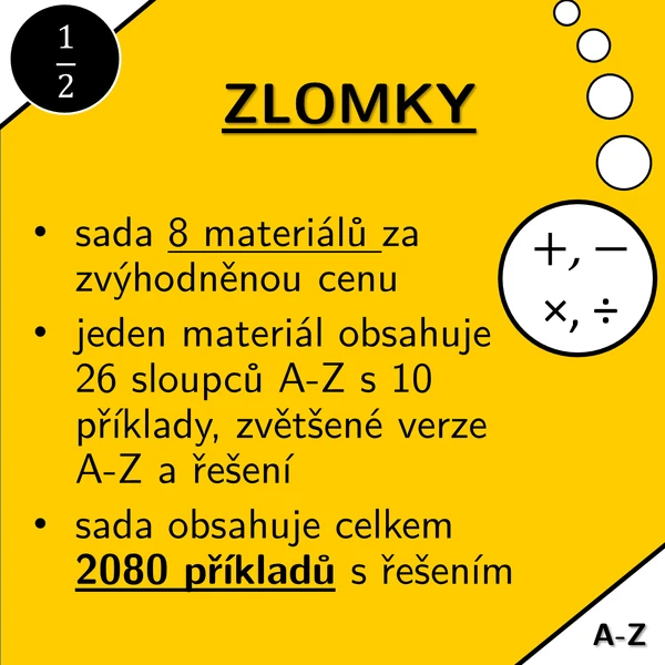 Zlomky | matematika | zvýhodněná sada