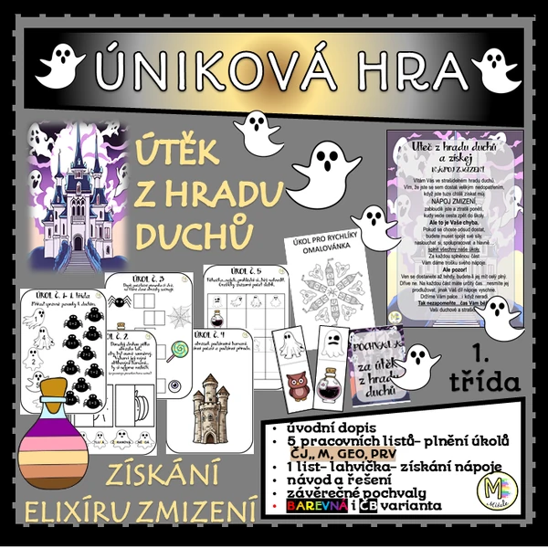 ÚTĚK Z HRADU DUCHŮ- ÚNIKOVÁ HRA PRO 1. TŘÍDU