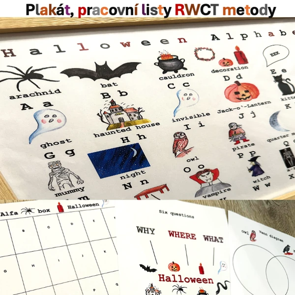 Halloween Alphabet - plakát, pracovní listy RWCT