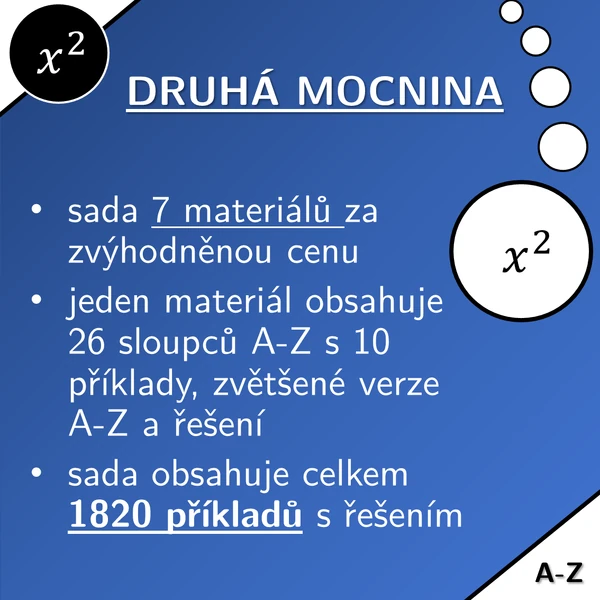Druhá mocnina | matematika | zvýhodněná sada