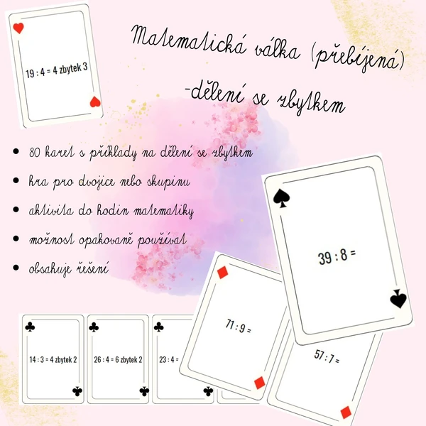 Matematická válka (přebíjená) - dělení se zbytkem