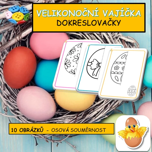 VELIKONOČNÍ VAJÍČKA - OSOVÁ SOUMĚRNOST (DOKRESLOVAČKY)