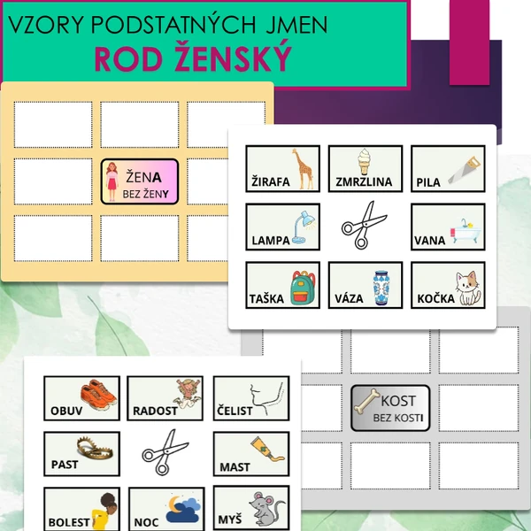 VZORY PODSTATNÝCH JMEN - ROD ŽENSKÝ