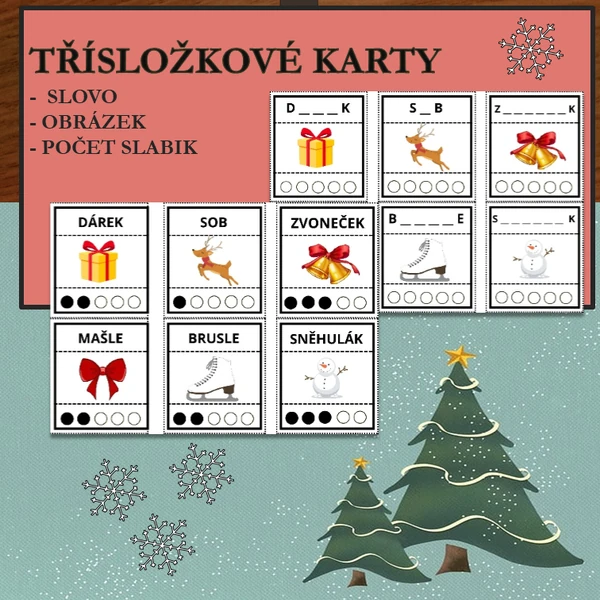 TŘÍSLOŽKOVÉ KARTY - VÁNOCE A ZIMA