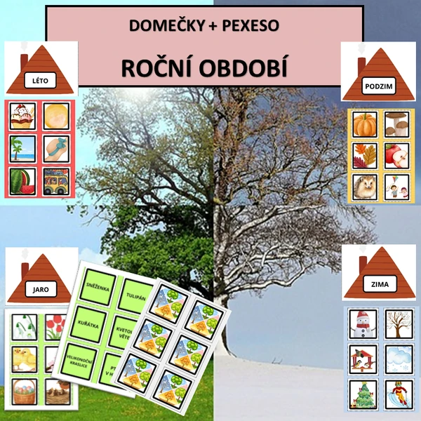 ROČNÍ OBDOBÍ - DOMEČKY + PEXESO