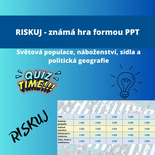 Riskuj - Světová populace, náboženství, sídla, politická geografie