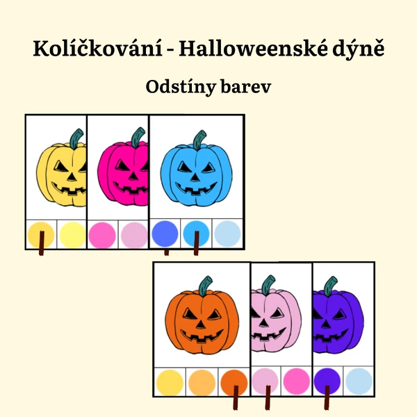 Kolíčkování -Odstíny barev