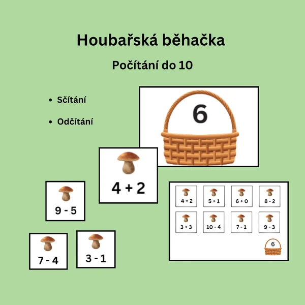 Houbařská běhačka - počítání do 10