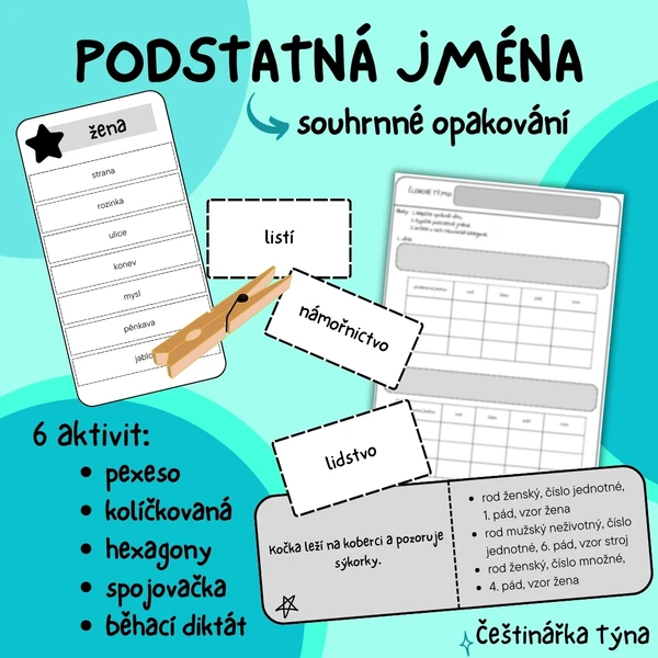 Podstatná jména - set aktivit