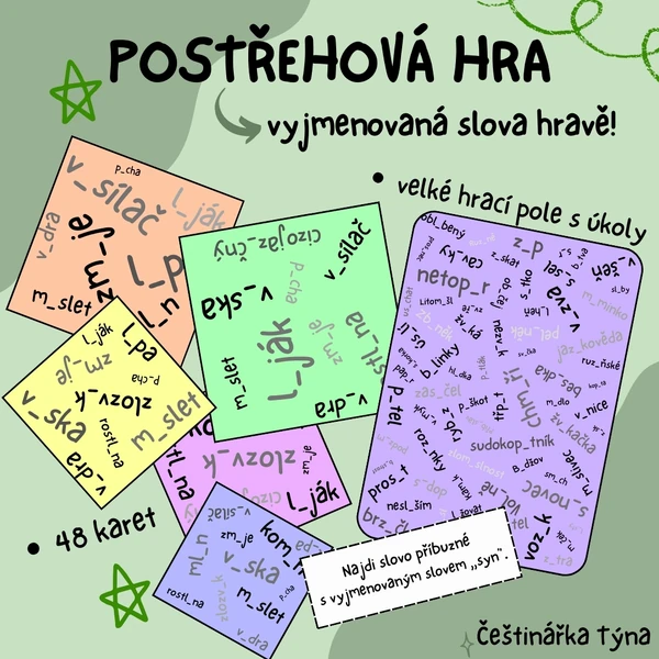 Postřehová hra - vyjmenovaná slova