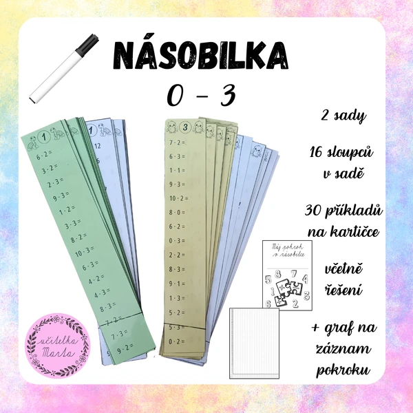 Sloupečky na násobilku 0-3