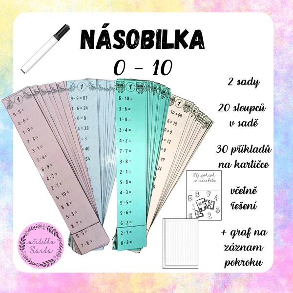 Sloupečky na násobilku 0-10