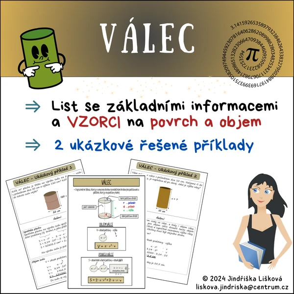 VÁLEC - vzorce a řešené příklady