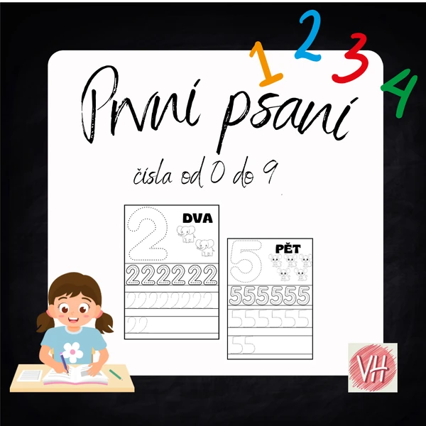 První psaní- čísla od 0 do 9