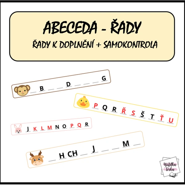 Abeceda - řady se zvířátky