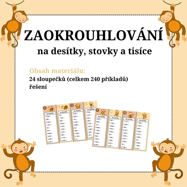 ZAOKROUHLOVÁNÍ na desítky, stovky a tisíce