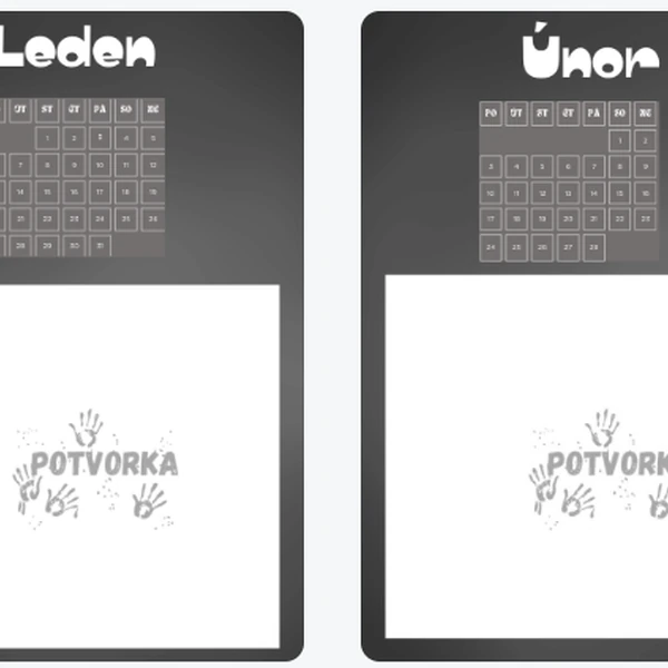 výtvarný kalendář 2025 - černá