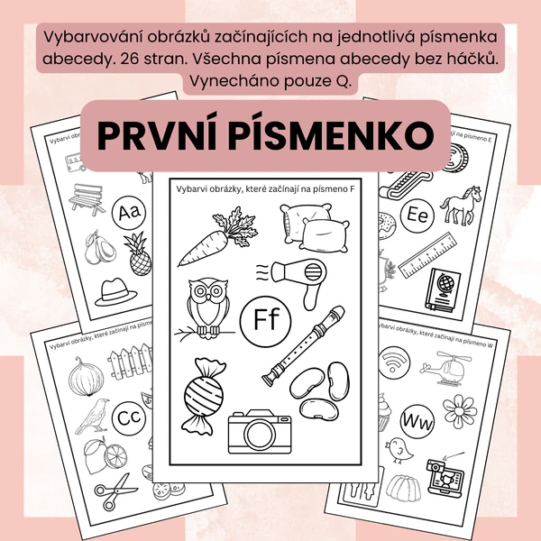 První písmenko - vybarvi obrázek