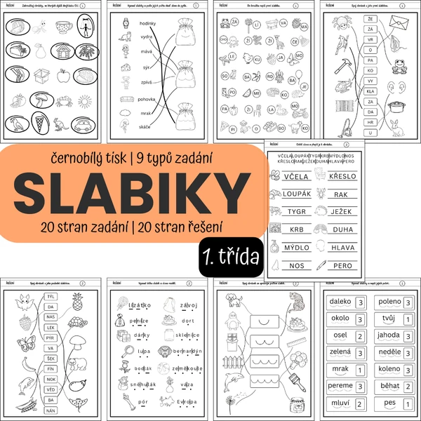 SLABIKY - kombinace tiskacích a malých písmen