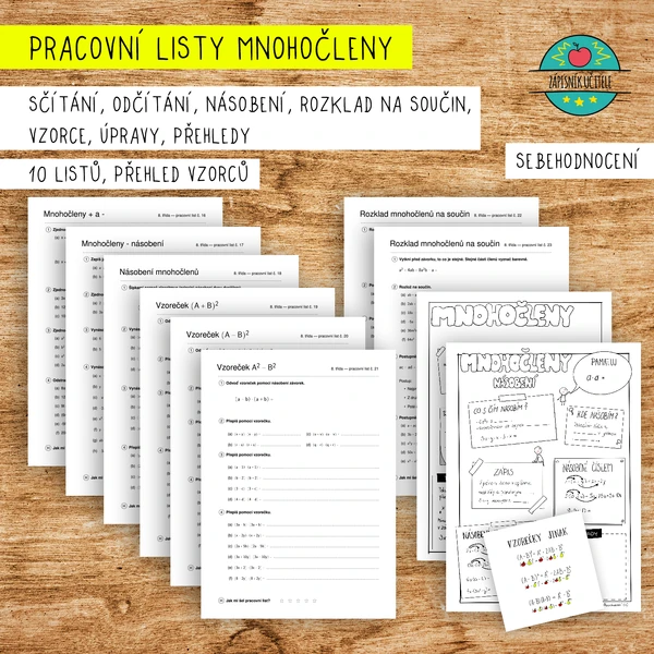 Pracovní listy mnohočleny